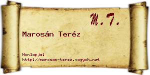 Marosán Teréz névjegykártya